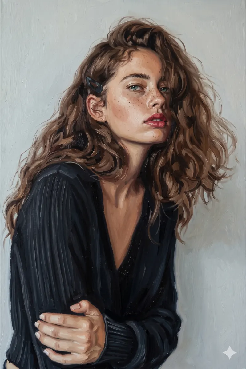 Brunette Black Blouse