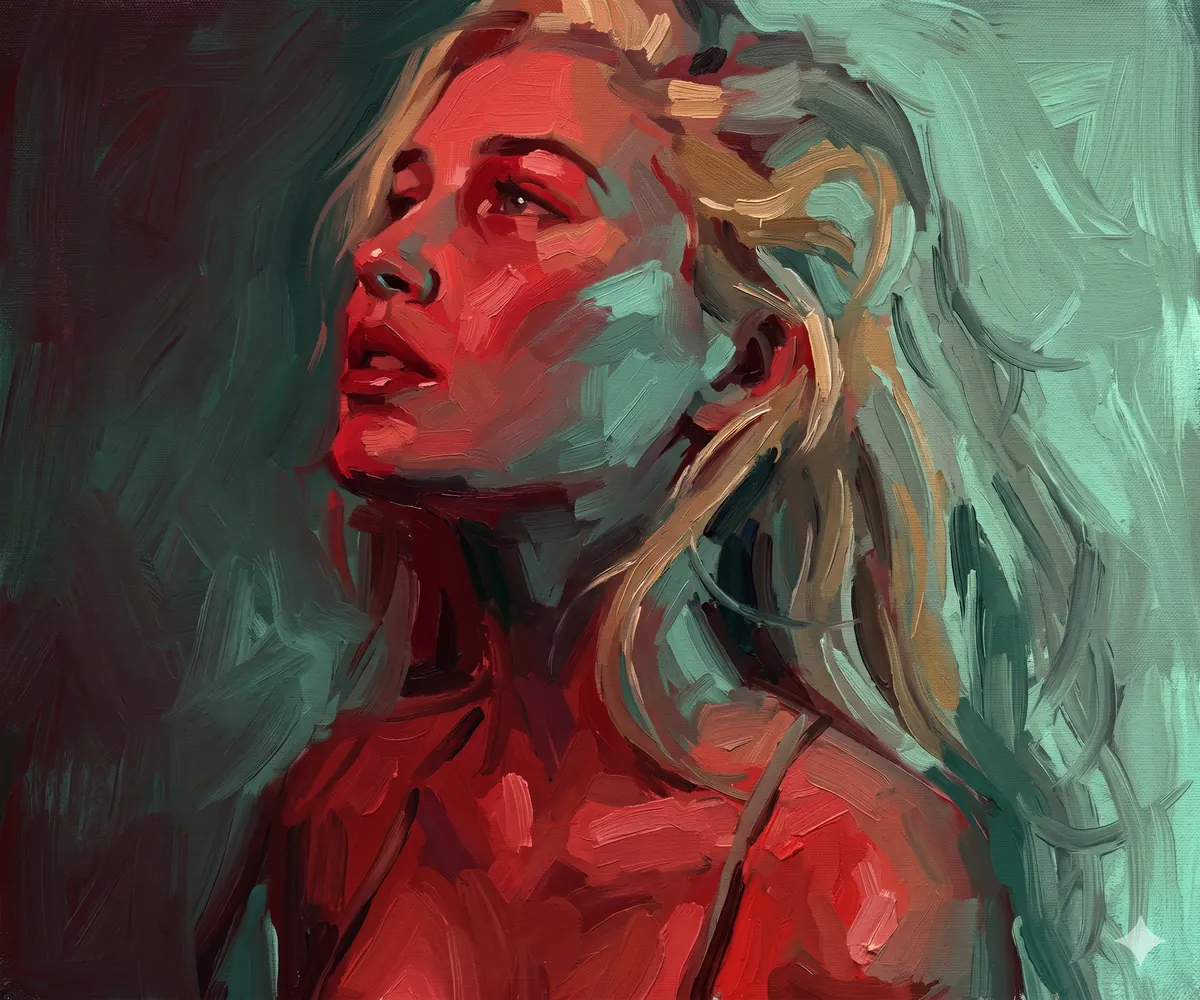 Neon Painted Portrait