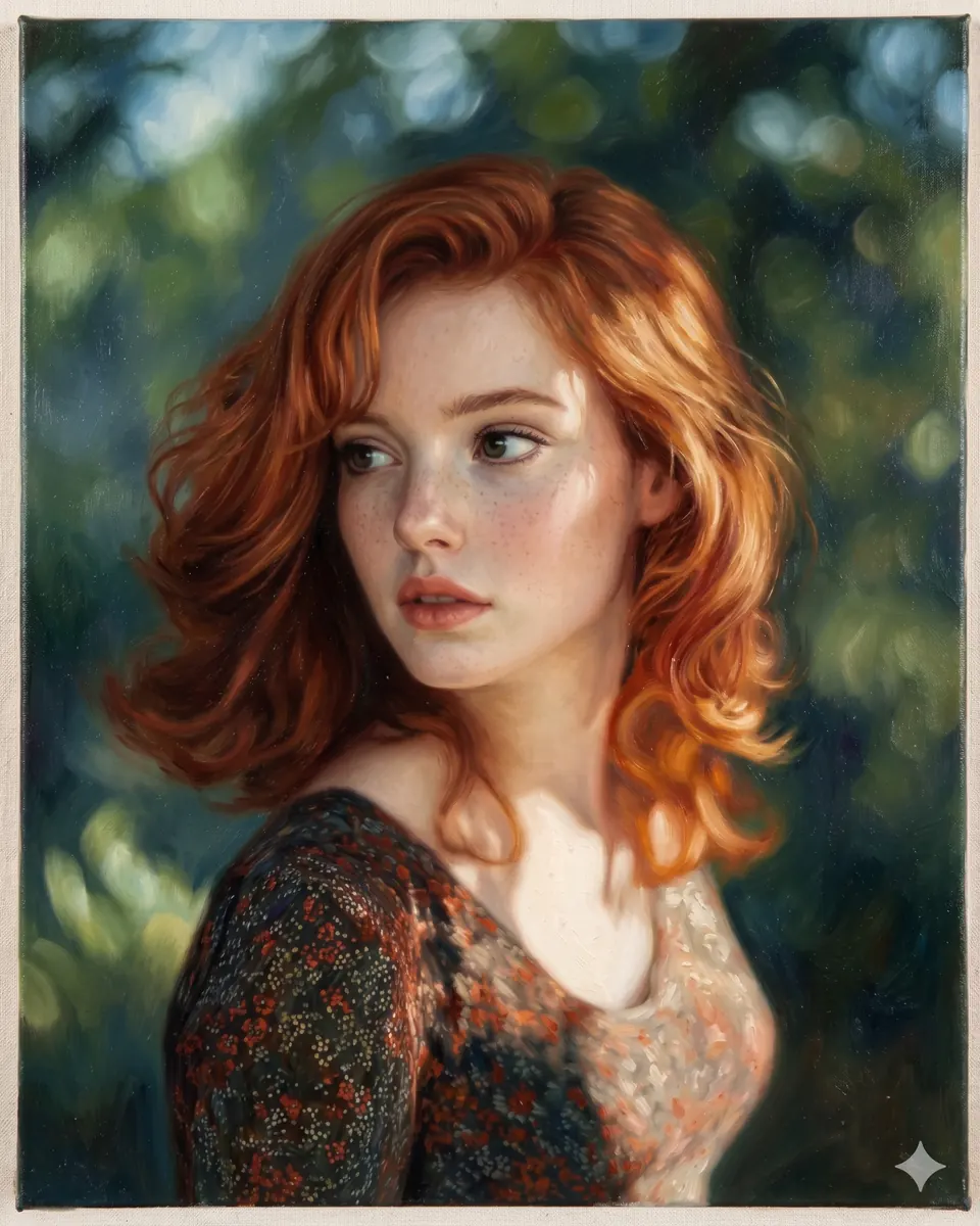 Red Haired Garden Portrait