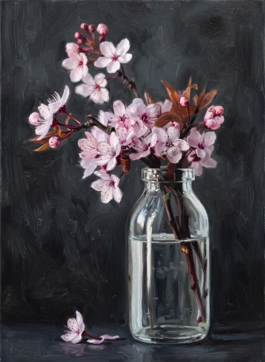 Blossom Branches Clear Vase