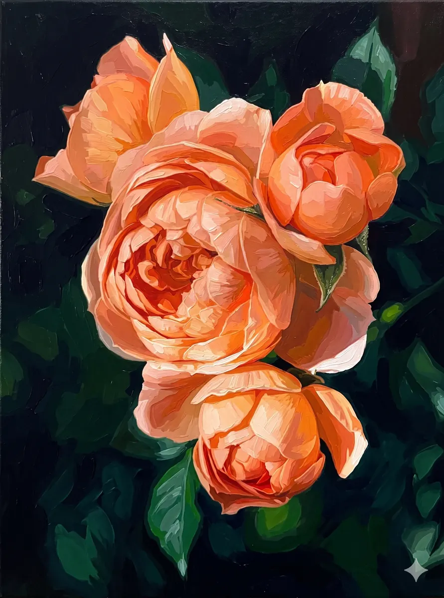 Orange Roses Closeup