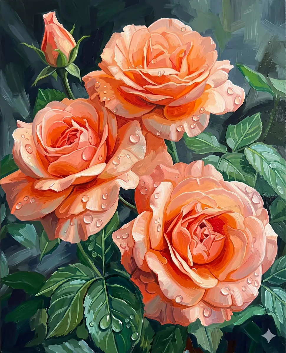 Peach Rose Cluster