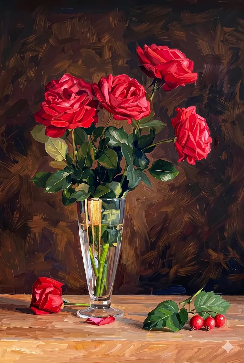 Red Roses Table Still Life